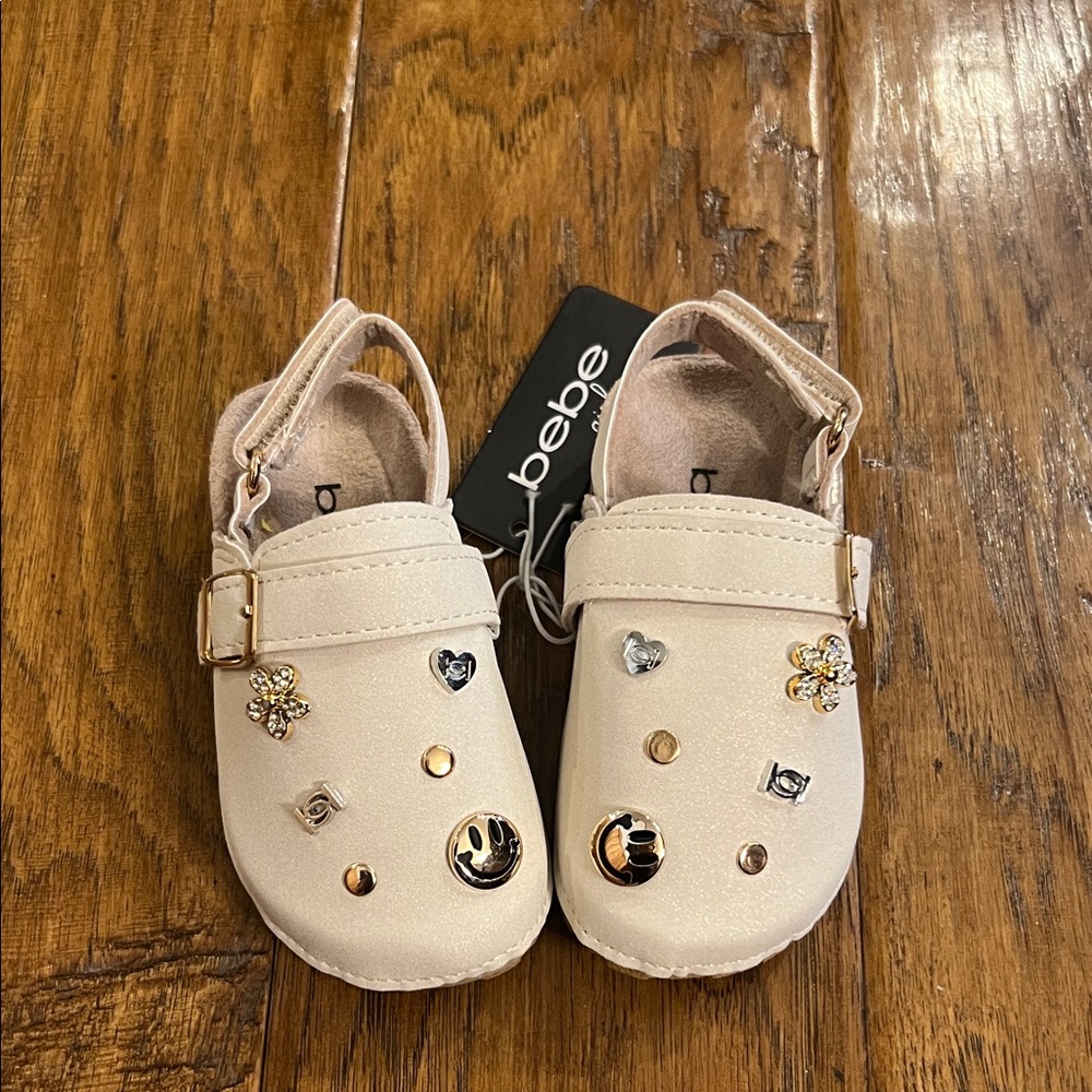 Bebe Toddler Girls Cream Embellished Clog/Slides
